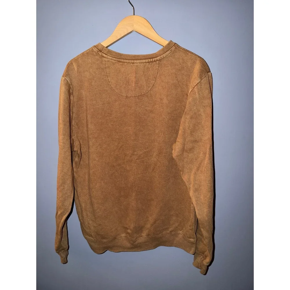 AC/DC‎ Graphic Sweatshirt Mens Medium Brown Acid Wash Est 1973 Band Pullover